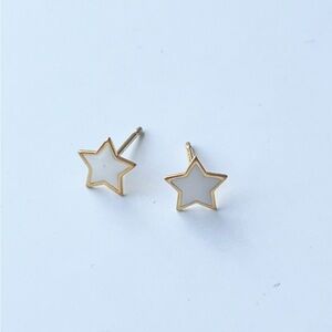14K Gold Filled White Star Earrings